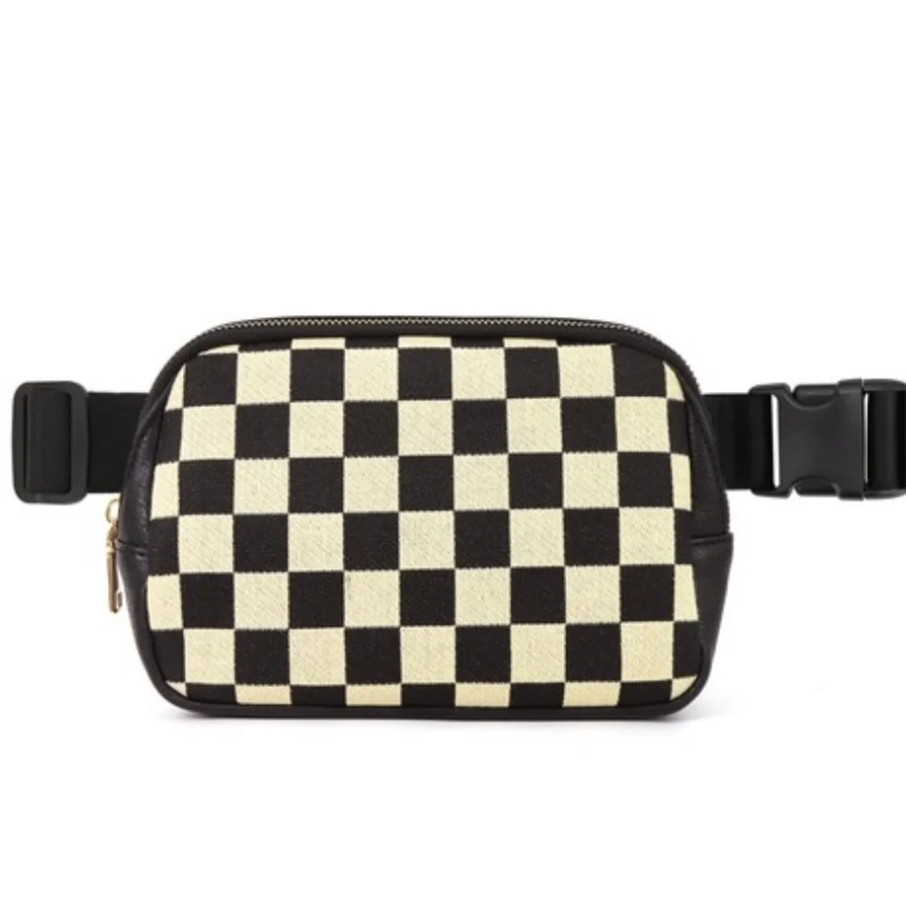 Tote Checkered Black and Cream Women's Bag - Picture 4 of 4